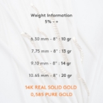 14K REAL Gold Miami Cuban Curb Link Chain Necklace & Bracelet, Royal Chain, Unisex Chunky Gold Chain for Man - Women, Heavy Gold Chain