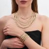 14K REAL Gold Miami Cuban Curb Link Chain Necklace & Bracelet, Royal Chain, Unisex Chunky Gold Chain for Man - Women, Heavy Gold Chain